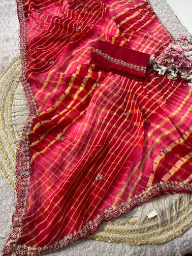Vinayak multi coloured lehriya shopping in surat india saree